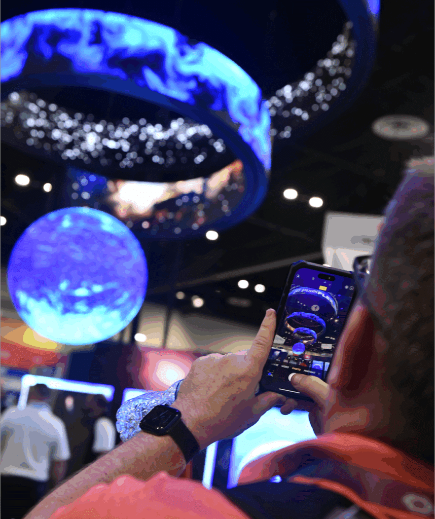 Creative trade show exhibit at InfoComm with LED displays